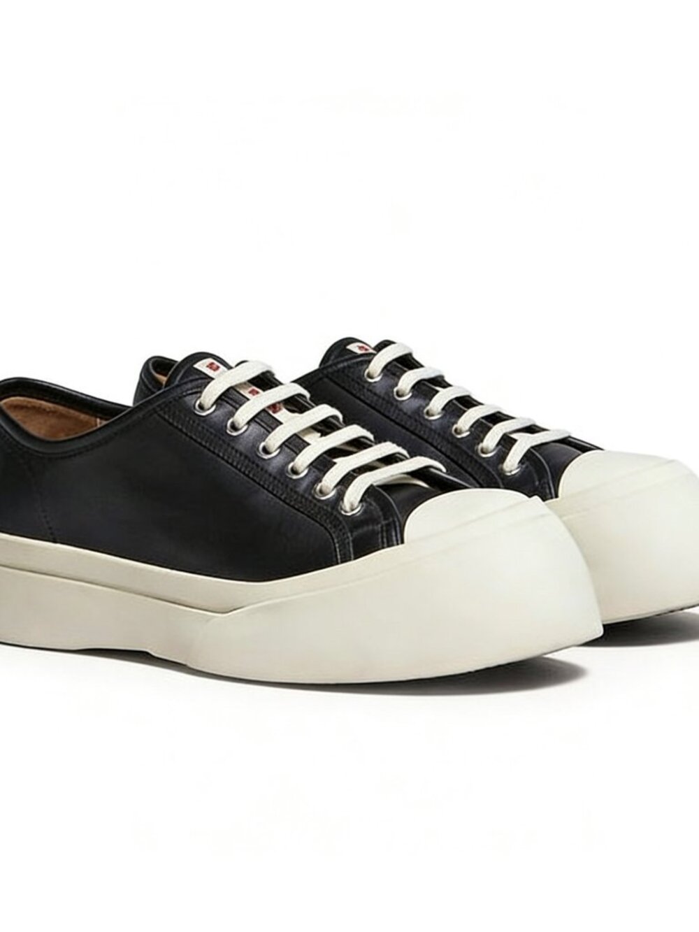 Marni Unisex 30mm Pablo Low Top Lace-Up Leather Sneakers Black EU36 SNZW003020